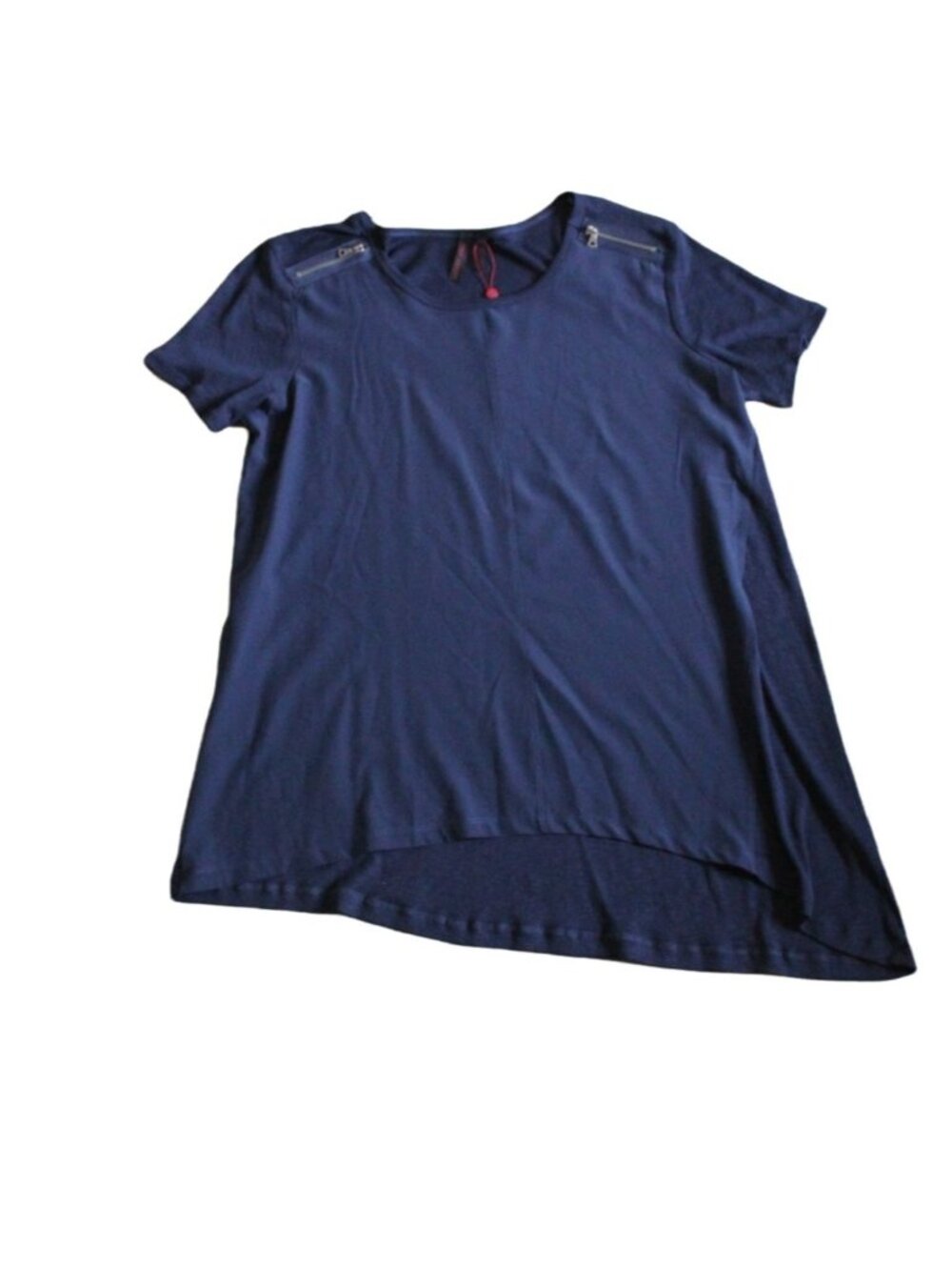 Christopher & Banks Forever Scarlett Asymmetric Short Sleeve Blouse-Blue-Size Me